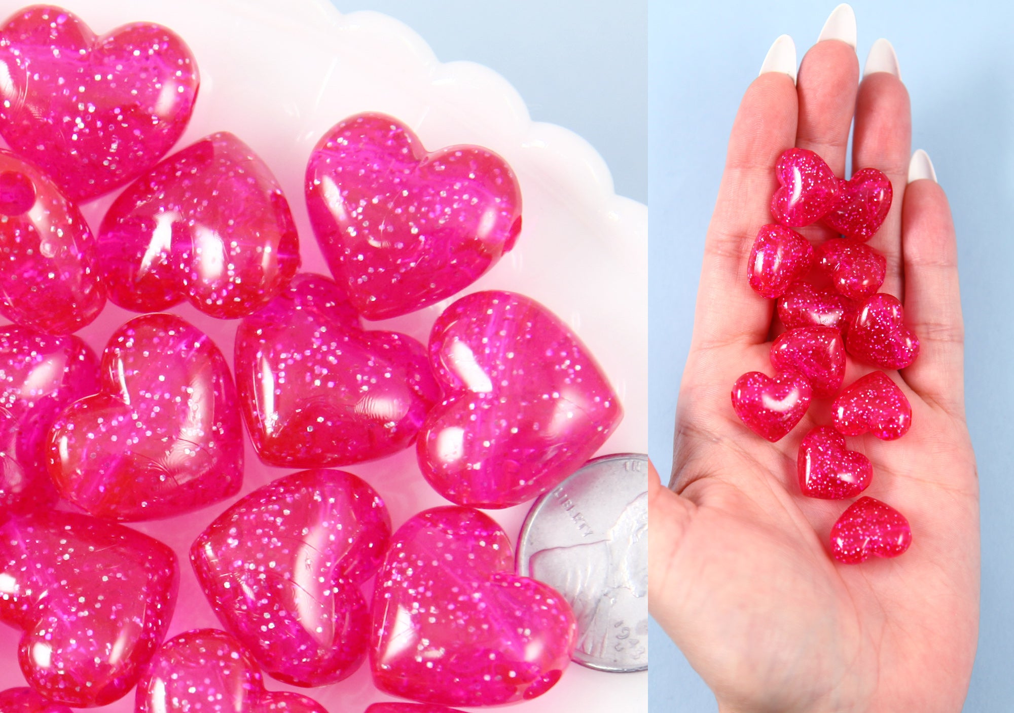 PH PandaHall Pink Beads for Valentine Jewelry Making 300pcs 8mm Acrylic  Beads 30g Rose Flower Butterfly Resin Cabochon Beads 20g Flatback Pearls