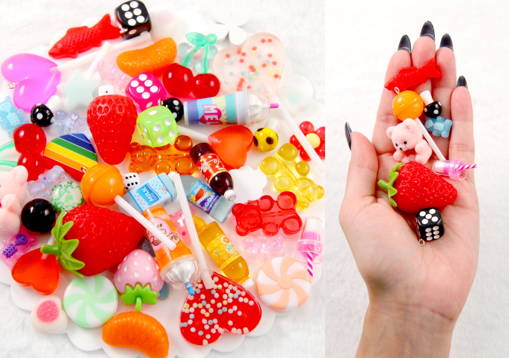 Candy Charms, Grab Bag Mix, 25-50 pieces of Cute Kawaii Food