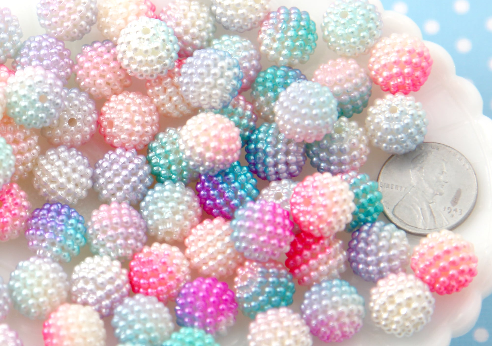 Pastel Beads - 8mm Tiny Matte Pastel Double Inner Bead Resin or Acrylic  Beads - 200 pc set