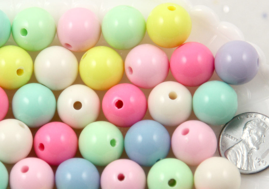 Pastel Beads - 8mm Beautiful Bright Pastel Small Round Shape Acrylic or  Resin Beads - 200 pcs set