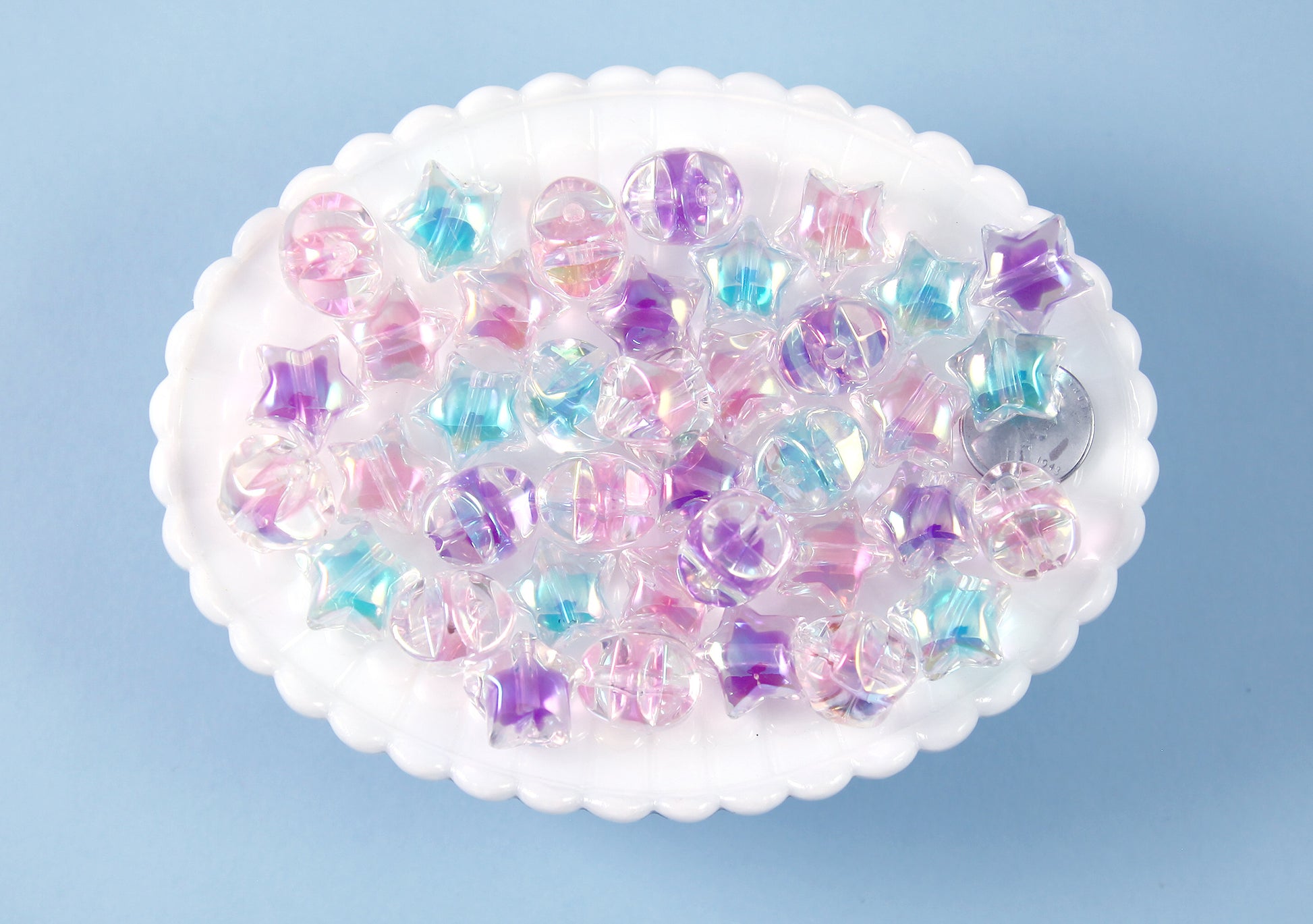 Pastel Star Beads - 15mm Super Cute Pastel Inner Bead Star Resin or Acrylic  Beads - 50 pc set