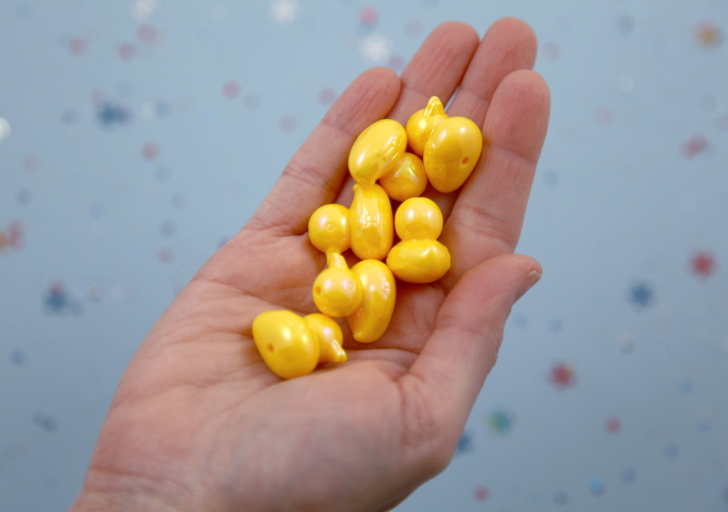 Rubber Duckie Shaped Beads - 22mm Yellow Duck Resin or Acrylic Beads - 6 pc set