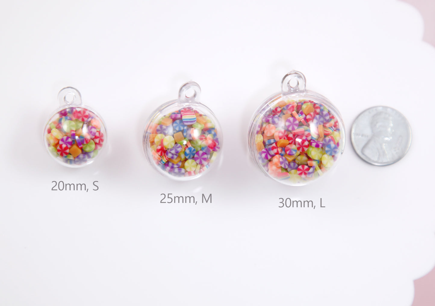 Mini Fillable Shaker Charm - 10 pieces - 30mm Clear Plastic Openable Blank Shaker Charm or Pendant, Fillable Hollow Blanks - Sphere Shape