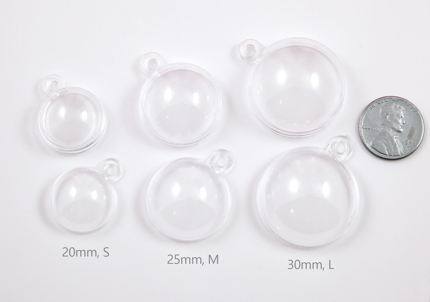 Mini Fillable Shaker Charm - 10 pieces - 30mm Clear Plastic Openable Blank Shaker Charm or Pendant, Fillable Hollow Blanks - Sphere Shape