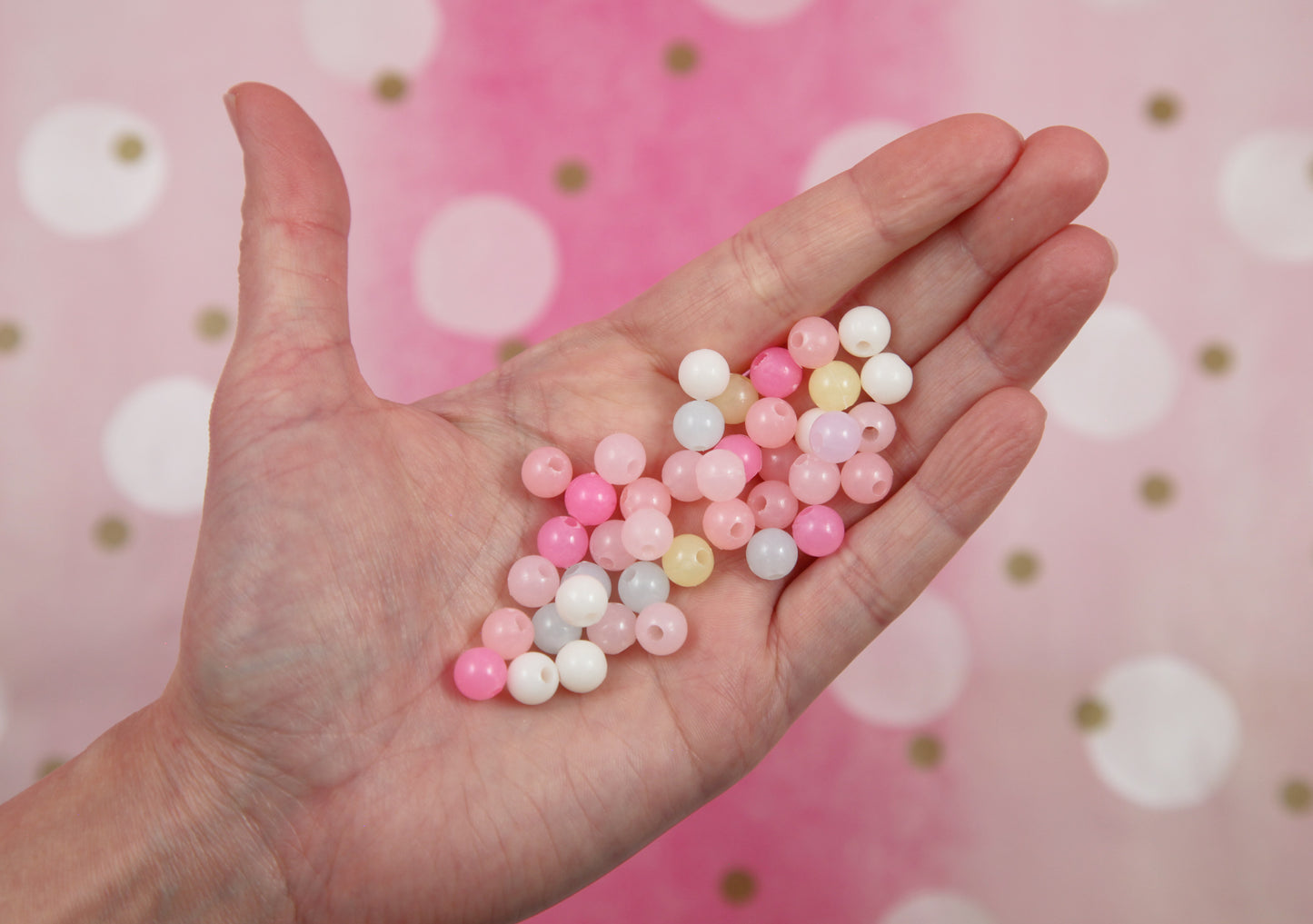 Pastel Jelly Beads - 150 pieces - 8mm Pastel Jelly Beads Small Round Shape Plastic or Acrylic Beads