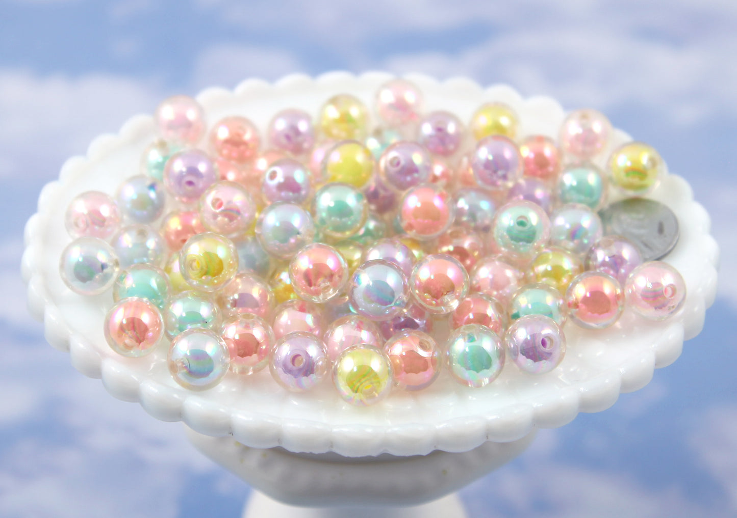 Pastel Beads - 8mm Tiny Matte Pastel Double Inner Bead Resin or Acrylic  Beads - 200 pc set