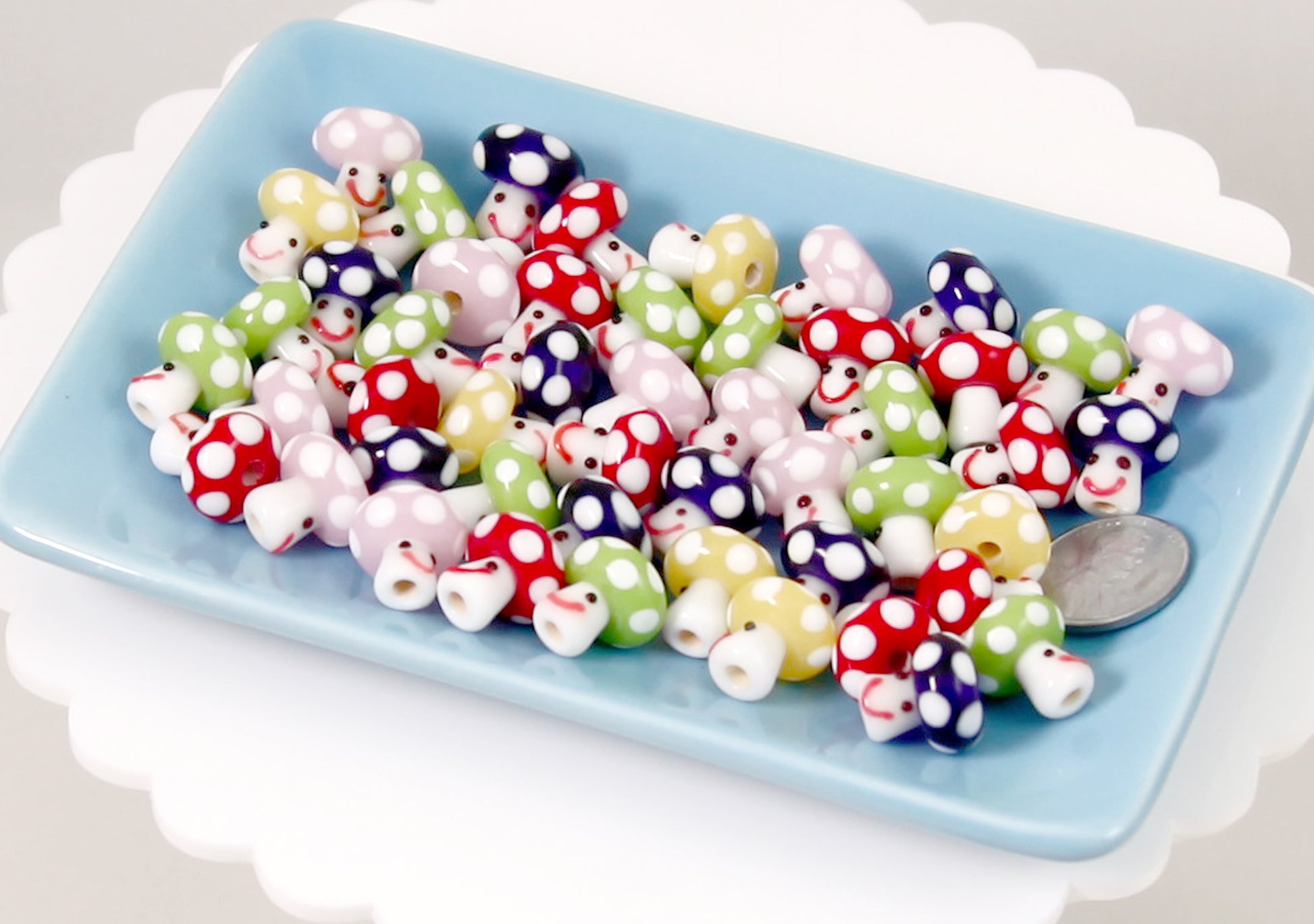 Glass Mushroom Beads Style Colorful Beads Pendant Diy - Temu