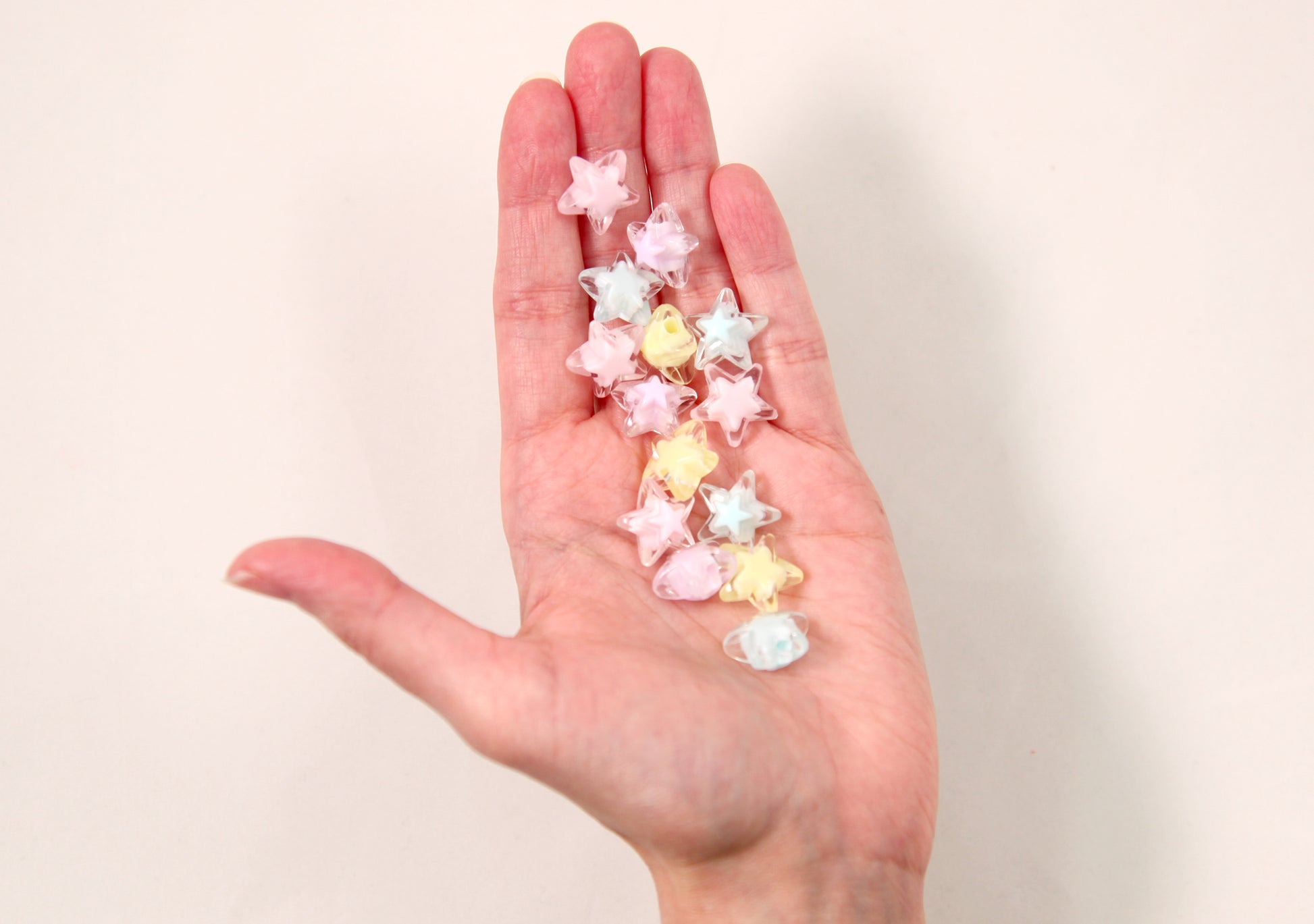Pastel Star Beads 20mm Bright Pastel Clear Shooting Star Resin or Acrylic  Beads 20 Pc Set 
