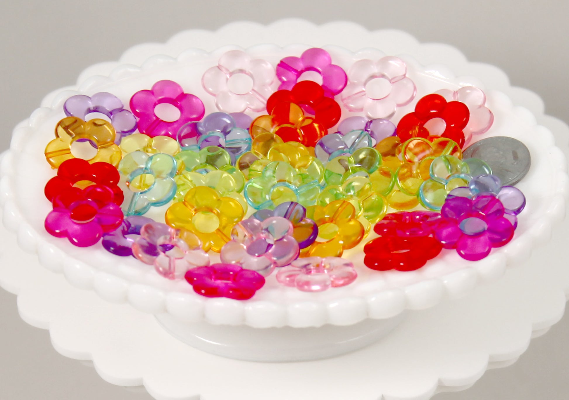 Flower Beads - 16mm Amazing Bright Color Acrylic Flower Beads