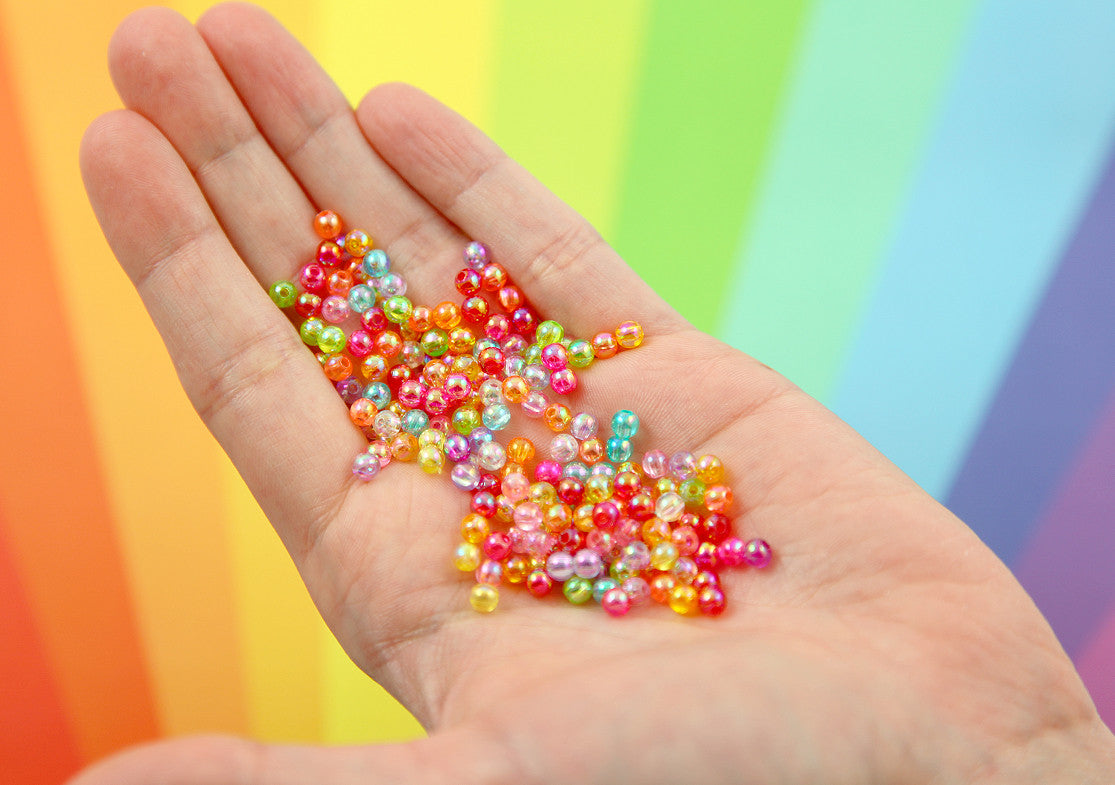 Translucent Heart Pony Beads, Kandi Beads, Heart Beads, Spacer