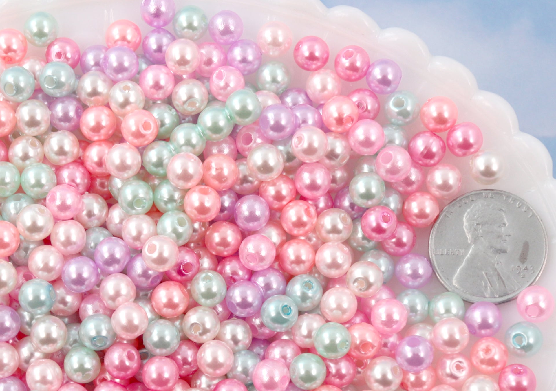 CLEARANCE 6mm Plastic Acrylic Bead Round Pastel Beads (Light Green
