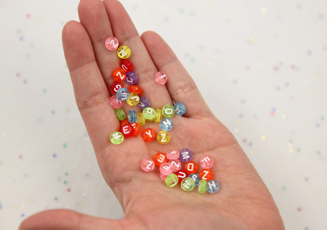 Number Beads - 7mm Little Round White Number Acrylic or Resin Beads - –  Delish Beads