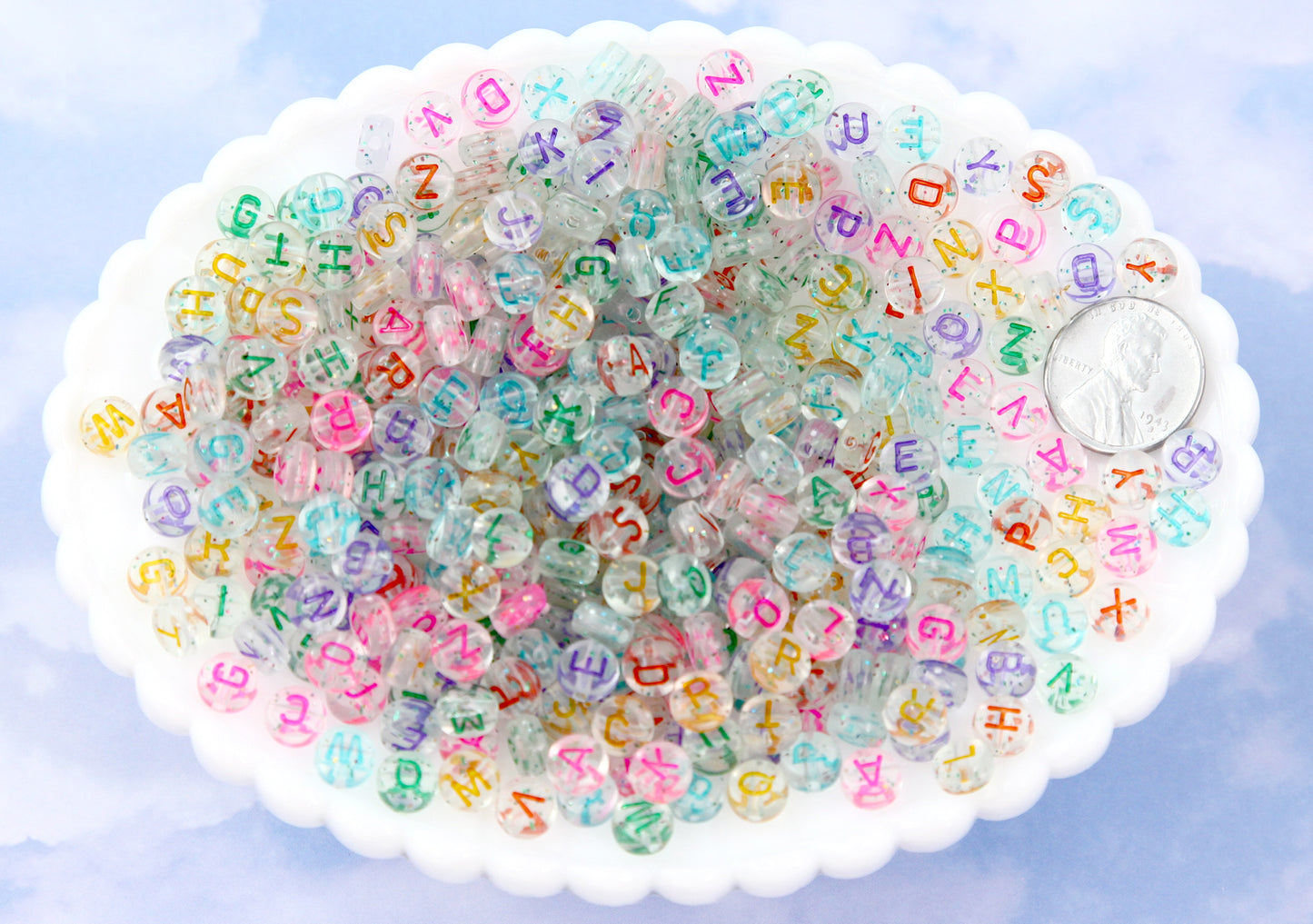 Big Letter Beads - 10mm Large Glitter Translucent Alphabet Acrylic or –  Delish Beads