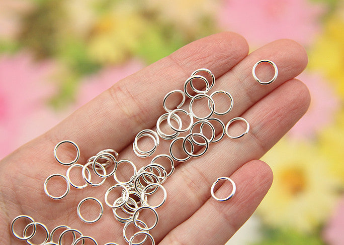 8mm Silver Jump Rings 18 Gauge Stainless Steel - 100pcs 8mm x 1mm
