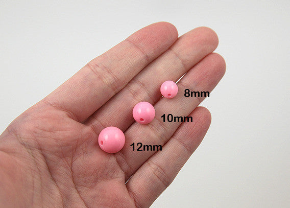 New Spring Pastel Colors Solid Round Gumball Beads 6mm 8mm 10mm 12mm Kids  Bubblegum Jewelry Necklace Bracelet Beading Material