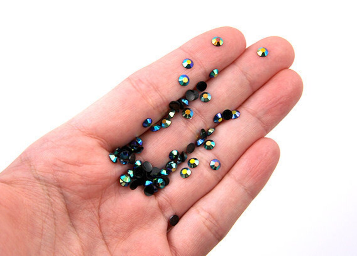 2.5mm Jet Black Crystal Rhinestones - Jet (SS10) - 200 pc set – Delish Beads